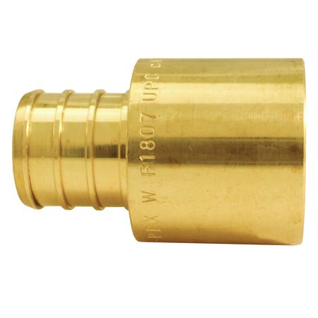 APOLLO PEX 3/4 in. Brass PEX Barb x 3/4 in. Female Copper Sweat Adapter Jar (30-Pack), 30PK APXFS3430JR